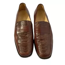 Franco Cuadra Leather Slip On Loafer Casual Dress Shoes Brown Men's Size 10