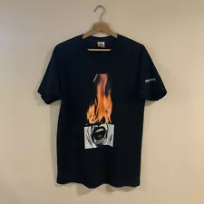 100% Authentic 2003 Robert Longo 'Man on Fire' Fotofolio T-Shirt Size L Large