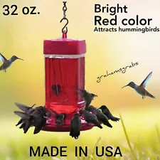 FIRST NATURE HUMMINGBIRD FEEDER 32 OZ WIDE MOUTH #3055 EASY CLEAN MADE IN USA!