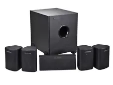 Monoprice 5.1 Channel Home Theater Satellite Speakers and Subwoofer, Black