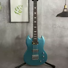 Metallic Blue 8 String Electric Bass Guitar Solid Body Mahhogany Body in Stock