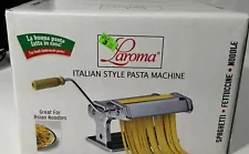 Laroma Italian Pasta Maker Machine Chrome Steel Wood Handle Homemade Noodle New