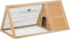 New Listing46" X 24" Wooden A-Frame Outdoor Rabbit Cage Small Animal Hutch with outside Run