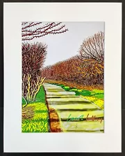 DAVID HOCKNEY - 11x14 in. Pre-Matted Print - FRAME READY - Hand Signed Signature