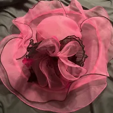 Woman’s Hat Kentucky Derby Tea Party- Pink And Black