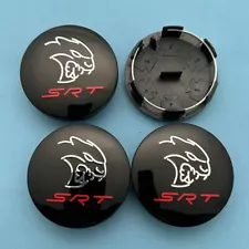 4PCS Set Wheel Center Caps For 2015-2020 Hellcat SRT Rim Covers Black Chrome Red