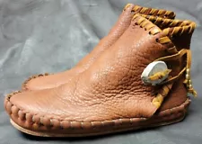 Buffalo Men's size 11 Brown Moccasins indian Leather Pueblo Style Handmade