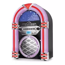 Victor Wilshire Bluetooth Jukebox Radio with Multicolor LED Lighting Black