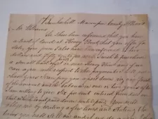 1839 LETTER - THE LETTER IS FOR A PURCHASE OF LAND AT $2.50 PER ACRE - OFC-D