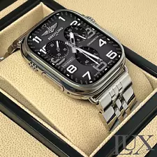 Polished Breitling Link Band Stainless Steel for Apple Watch Series 9, 8,7 45mm