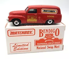 Matchbox Superfast FJ Holden Panel Van Bendigo Swap Meet 1998 red. Promotional