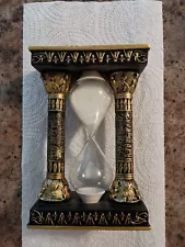 Egyptian Gods Eye Of Horus And Ankh Hieroglyphic Column Sand Timer Statue Decor