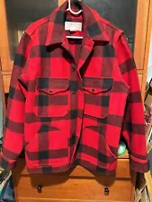 Vintage Filson Red Buffalo Plaid Coat Men's Style Size 40 Virgin Wool Seattle