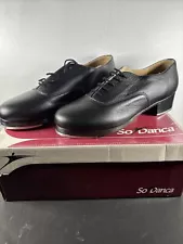 So Danca Professional Leather Tap Dance Shoes TA800 Ladies Size 9.5 M Black NEW