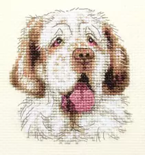 CLUMBER SPANIEL Pup Dog Full counted cross stitch kit all materials Fido