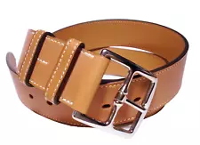 AUTHENTIC Tan MEN'S HERMES Paris ETRIVIERE BELT 1.5" LARGE 36 5/8"-40 5/8" $1275