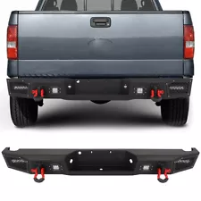 For 1997-2004 Ford F150 Rear Bumper Assembly with LED Light Heavy Duty Steel