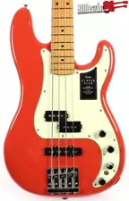 Fender Player Plus Precision Fiesta Red Electric Bass Guitar w/ Gig Bag