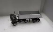 1/87 HO TRAIN SCALE HERPA FREIGHTLINER CABOVER AND TIPPER TRAILER BLACK SILVER