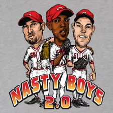 Cincinnati Reds Nasty Boys T-shirt Sport Grey Cotton Tee all Sizes JJ4404