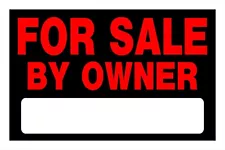 FOR SALE BY OWNER Plastic Sign 8" x 12" house car motorcycle auto Hillman 839930