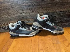 Nike Air Jordan 3 Black Cement Cleats Football 324822-061 Mens Sz 11