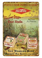 Western Shot Shells Ammo metal tin sign vintage signs for sale