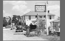 Vintage Gulf Gas Station PHOTO Service Pumps Grocery Bardstown Kentucky 1940