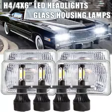 4x6 inch LED Headlights Hi-Lo Beam For Cadillac Eldorado 1975-1985 Ford Mustang