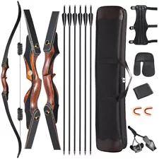 Archery 60" Takedown Recurve Bow and Arrow for Adult Traditional Hunting Bow Set