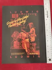 Alan Gratzer of REO Speedwagon for Ludwig Drums 1985 Print Ad