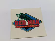 Red Man Tournament Trail Fishing Sticker Vintage Retro Redman Chew Moist Snuff