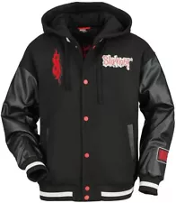 Black Men's Slipknot College Sweat Varsity Jacket Stand-up collar Nu Metal Band