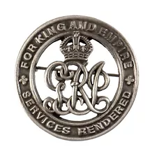 WW1 Silver Wound Badge For King and Empire Services Rendered Replacement Badge