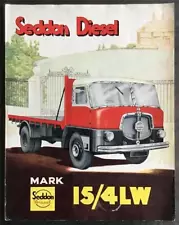 SEDDON DIESEL MARK 15/4LW COMMERCIAL Sales Brochure 1958 GOODS Tipper TRACTOR