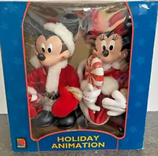 Disney Unlimited Santa's Best Christmas Mickey Minnie Mouse Animatronic W/Box