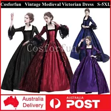 Women Vintage Medieval Victorian Dress Renaissance Ball Gowns Dresses Costume AU