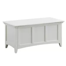 Pemberly Row Contemporary Storage Blanket Chest in Antique Ivory