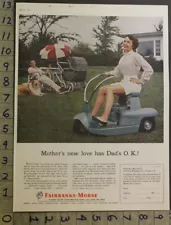 1956 FAIRBANKS MORSE RIDING LAWN MOWER SCOOTER COLLIE DOG LAWN GARDEN AD 29479