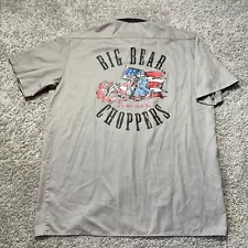 Big Bear Choppers Mechanic Shop Y2k Shirt XL Gray Biker Motorcycles Dickies In