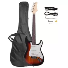 Right Handed Electric Guitar Set w/Gig Bag Strap Cord for Beginner Sunset