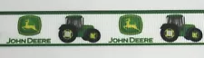 John Deere Grosgrain ribbon 5/8" 7/8" 1.5" White Green Tractor Deer Dear