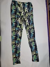 Lularoe OS Pineapple Leggings Unicorn Aloha Tropical One Size Graffiti (#589