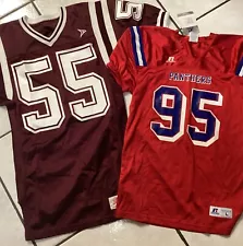 Two High School Football Jerseys , 1 Size Large, 1 Medium