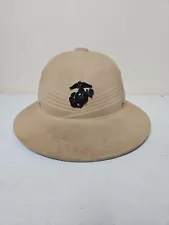 WW2 USMC Officers White Pith Tropical Sun Fiber Helmet