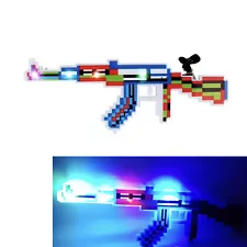 Flashing LED Pixel AK47 Gun Diamond Toy Prop with Light Effects Toy Gift For Kid