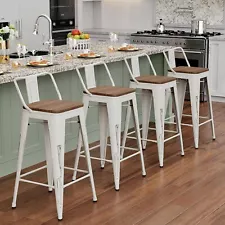 Set of 4 industrial distressed bar stools 24" specify color