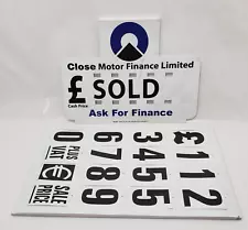 Car For Sale Sales Signs Price Boards plus Numbers Display Windscreen Sun Visor