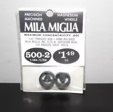 VINTAGE MILA MIGLIA MAGNESIUM WHEELS 5-40 THREADED HUBS 1/24 1/32 #500-2 NOS