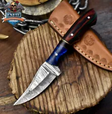 CSFIF Hot Item Skinner Knife Twist Damascus Hard Wood Everyday Carry